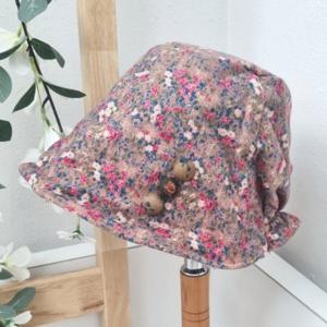 [애슬릿][애슬릿]잔꽃 콩단추 벙거지 중년 여성 데일리 모자