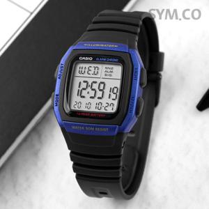 카시오 W-96H-2A 군인 군용 스퀘어 듀얼타임 스포츠 남자 우레탄