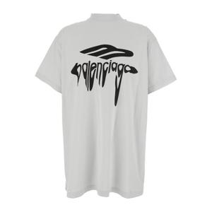 발렌시아가 크루넥 로고 프린트 오버사이즈 티셔츠 787349 TRVS