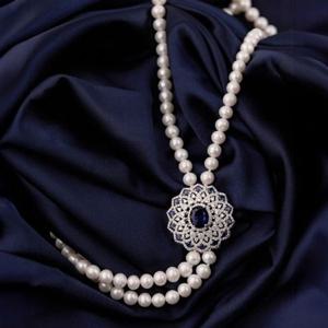 화이트진주목걸이 EA645N 2줄 천연양식진주 목걸이 시후주얼리