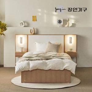 장인가구 밤비 호텔 통서랍 수납침대 SS+본넬+협탁2 (높이 300)