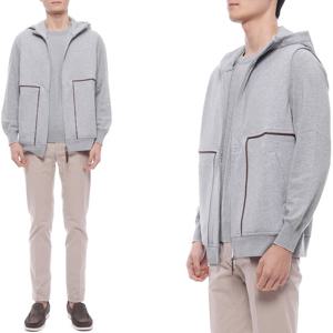 [브루넬로쿠치넬리] 25SS 남성 코튼 후드 집업 베스트 (MW8639088G C9300 25S)