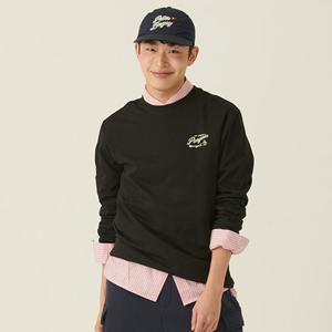 [먼싱웨어][30%OFF]남성 에센셜 긴팔티셔츠 블랙(MQ121PTL35)