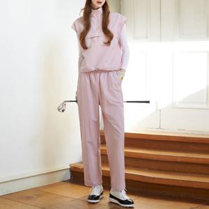 [르니앤맥코이골프] 여성 캔디 핑크 칼라 하이넥 아노락 베스트 팬츠 셋업 FM09TP170L FN04TP170L