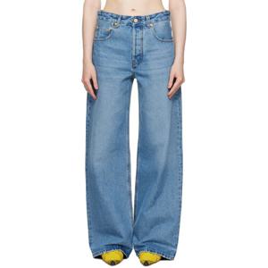 25 FW 쟈크뮈스 여성 블루 라 크루아제르 더 와이드 드 님 데님 진 251553F069003