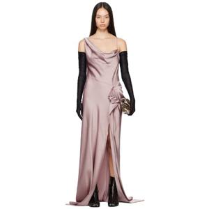 드리스반노튼 원피스 핑크 드레이핑 맥시 드레스 242358F055003