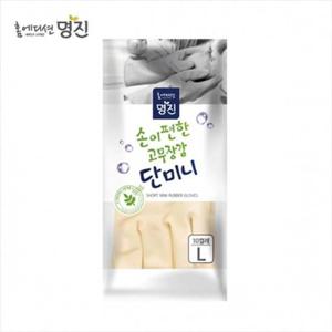 명진 단미니 고무장갑 1p 10입 대 18x24cm 아이보리
