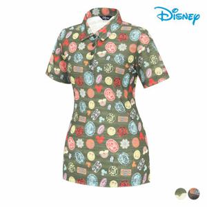 [디즈니골프]여성 아트웍 패턴 카라 반팔 티셔츠 DP2LTS038