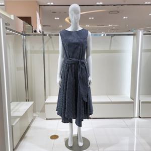 [비지트인뉴욕] 체크패턴 벨티드 롱 원피스 VB7OP63