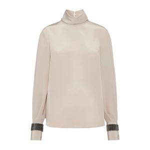 브루넬로쿠치넬리 하이 넥 커프 장식 블라우스 MB993EK714 C856