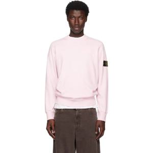 25 FW 스톤아일랜드 남성 핑크 6100044 오가닉 코튼 플리스 스웨트셔츠 252828M204001