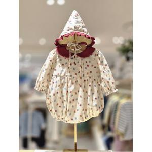 블루독베이비 10 25FW가을신상 (BE) 어텀 플라워 바디수트 (45A1360403)