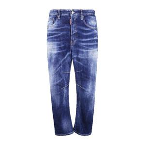 디스퀘어드2 블루 워시 디스트레스 와이드 진 S71LB1704 S30664