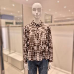 [비지트인뉴욕]체크셔링 블라우스 VB8LS20