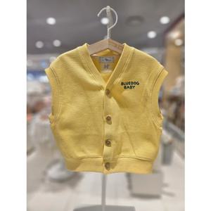 블루독베이비[hu] 25.FW가을겨울 YE)블루독와플베스트B 45A70-030-06 유아조끼 실내조끼 면조끼 와플조끼