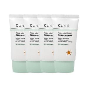 김정문알로에 큐어 아쿠아 마일드 그린 선크림 40ml(SPF50+) 4개 Ss