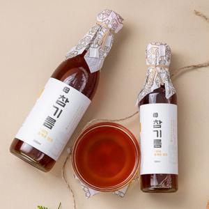 [농부미학] 저온압착 참기름 350ml + 참기름 350ml, 통깨 100%