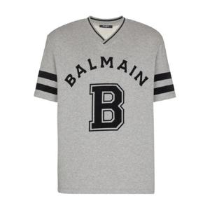 발망 V넥 로고 프린트 티셔츠 FH0EG175BD13