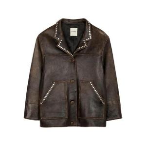 산드로 레더 재킷 SFPBL01172