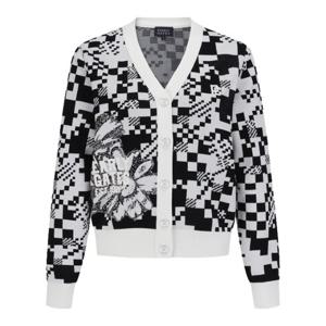 M 파리게이츠골프자켓 NQC 521D1SD204_BK 여성 체커보드 플로럴 자카드 크롭 가디건