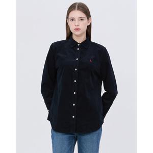 헤지스 여성 24FW 가격인하스테디셀러코듀로이 블랙 긴소매 셔츠 WSSH4D913BK