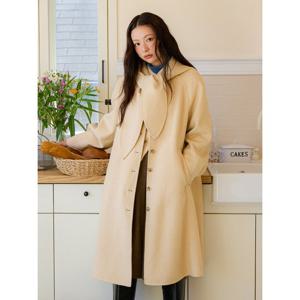 [올리브데올리브]후드 탈부착 소매 볼륨 롱코트 OE5WHA60