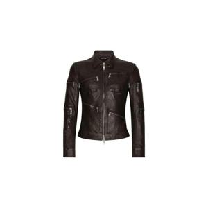 돌체앤가바나 가죽 바이커 재킷 G9AHGLHULSC