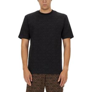 모스키노 올오버 로고 코튼 크루넥 티셔츠 07027645 1555