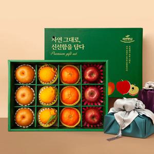 [보자기동봉] 시그니처 혼합8호 (사과3/배3/한라봉3/레드향3) 과일 선물세트
