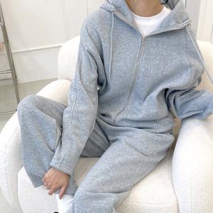 샵앤) 여성 겨울 기모 트레이닝 후드티 팬츠 셋업 SS-WSET-5034-그레이