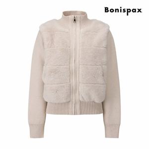 [보니스팍스] 페이크 퍼 하프넥 니트 집업 가디건 (XPCKG013M0)