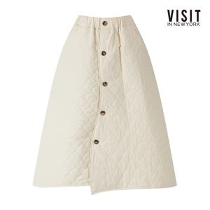 비지트인뉴욕  다이아 패턴 경량 패딩 롱 스커트 (V5CSR05)