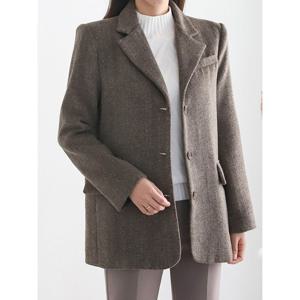 [모리스커밍홈]헤링본체크 싱글버튼 울 자켓_M2512JK068D