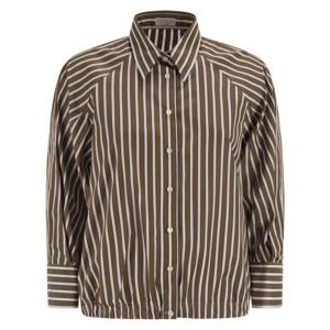 브루넬로 쿠치넬리 블라우스 셔츠 MH749NA906 BROWN WHITE
