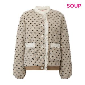 SOUP  뽀글이 하트 패턴 프릴 점퍼 (S61JP03)
