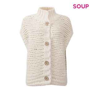 SOUP  우드 버튼 포인트 니트 베스트 (S61VE01)