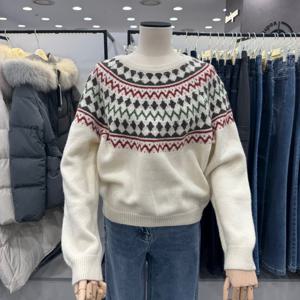 [ab.f.z]abfz라운드넥 노르딕포인트 루즈핏니트 ASA1HW41AA