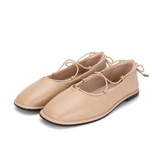 [바바라] 양가죽 레이스업 발레리나 여성플랫 (굽 1CM) BBJ163BE