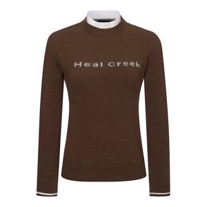 [힐크릭]여성골프웨어 골프니트 부클 모크넥 스웨터 1HCSWWU591C