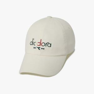 디아도라모자 AQS D5143LCP13IVS 배색 로고 볼캡 IVORY
