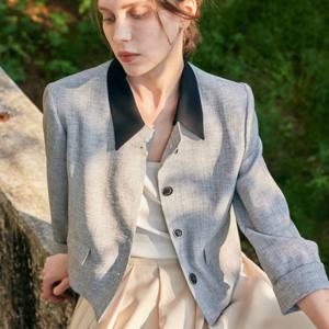 [리안뉴욕][리안뉴욕] 탈착 카라 크롭 자켓