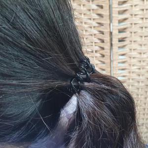 머리고무줄 전화선 스프링머리끈 블랙 10P