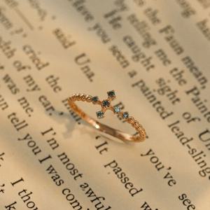 [GB] L-DIAMOND 블루 십자가 14k GOLD 반지 LRF21185D