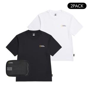 내셔널지오그래픽 N255UPA910 유니 메이스 2PACK 반팔티  WHITE