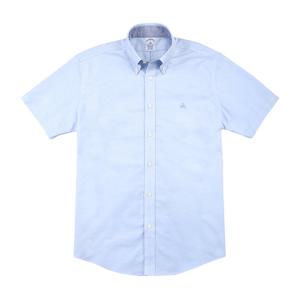 BB_레귤러핏 논아이론 옥스포드 솔리드 숏슬리브 스포츠셔츠 (블루) (BBTPMF0130MES)