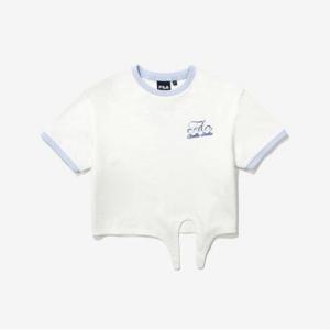 [휠라키즈] Girls 그래픽 크롭 티셔츠 (FK2RSG2301F_OWH)