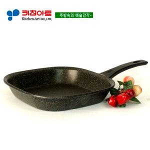 키친아트 슈프림스톤(은나노)열센서 사각후라이팬27CM