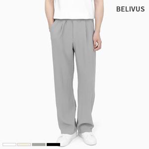 [빌리버스]빌리버스 남성 와이드팬츠 밴딩 주름 바지 B45P012