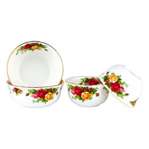 [로얄알버트]황실장미 한식기 2인조 4P(공기2+대접2)