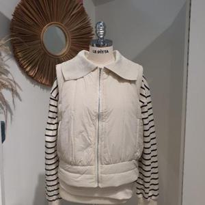 르피타 HC06 세라 카라 패딩 조끼(베이지) L244UVOB03